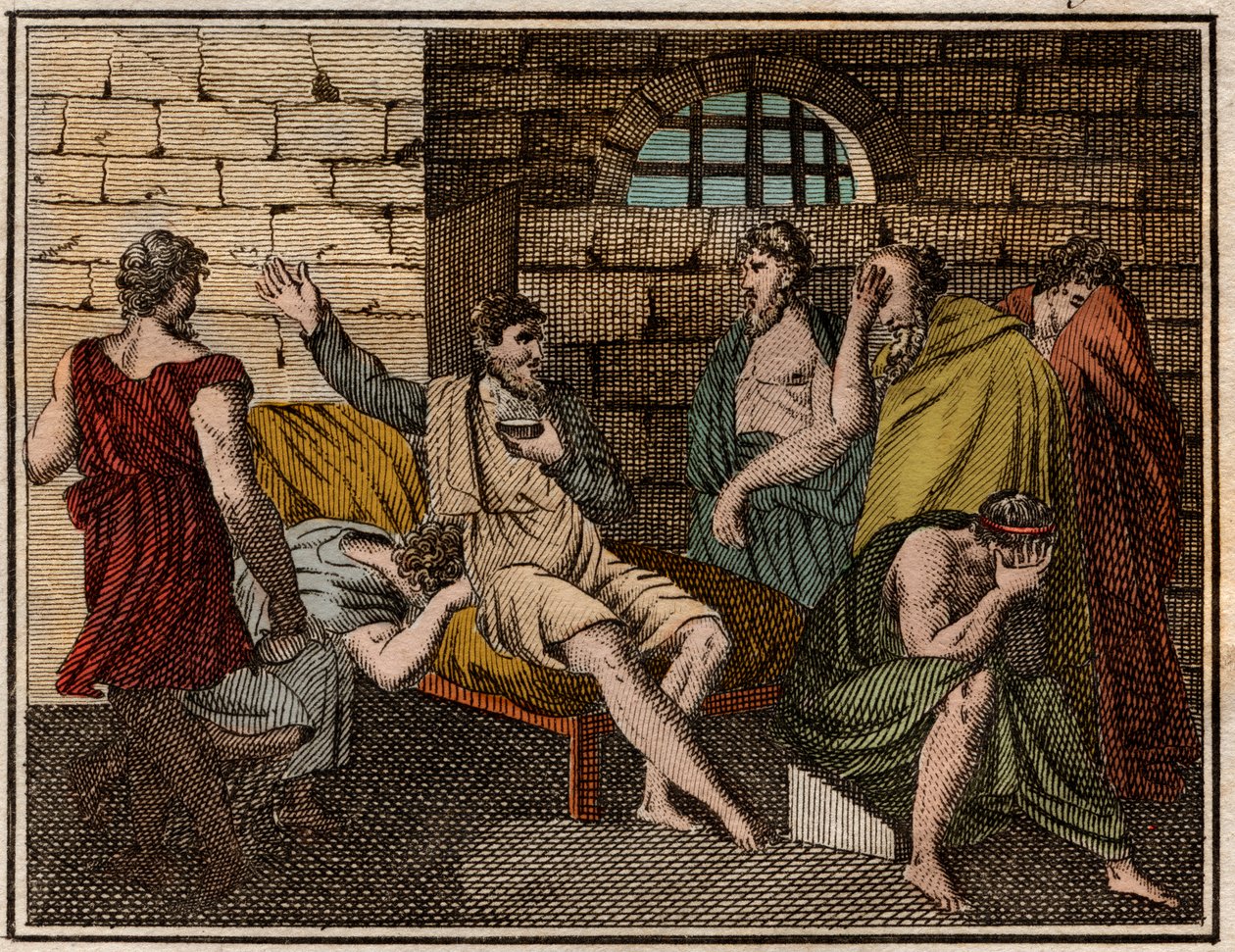 La mort de Socrate, philosophe grec (470?-399 av. J.-C.) - French School