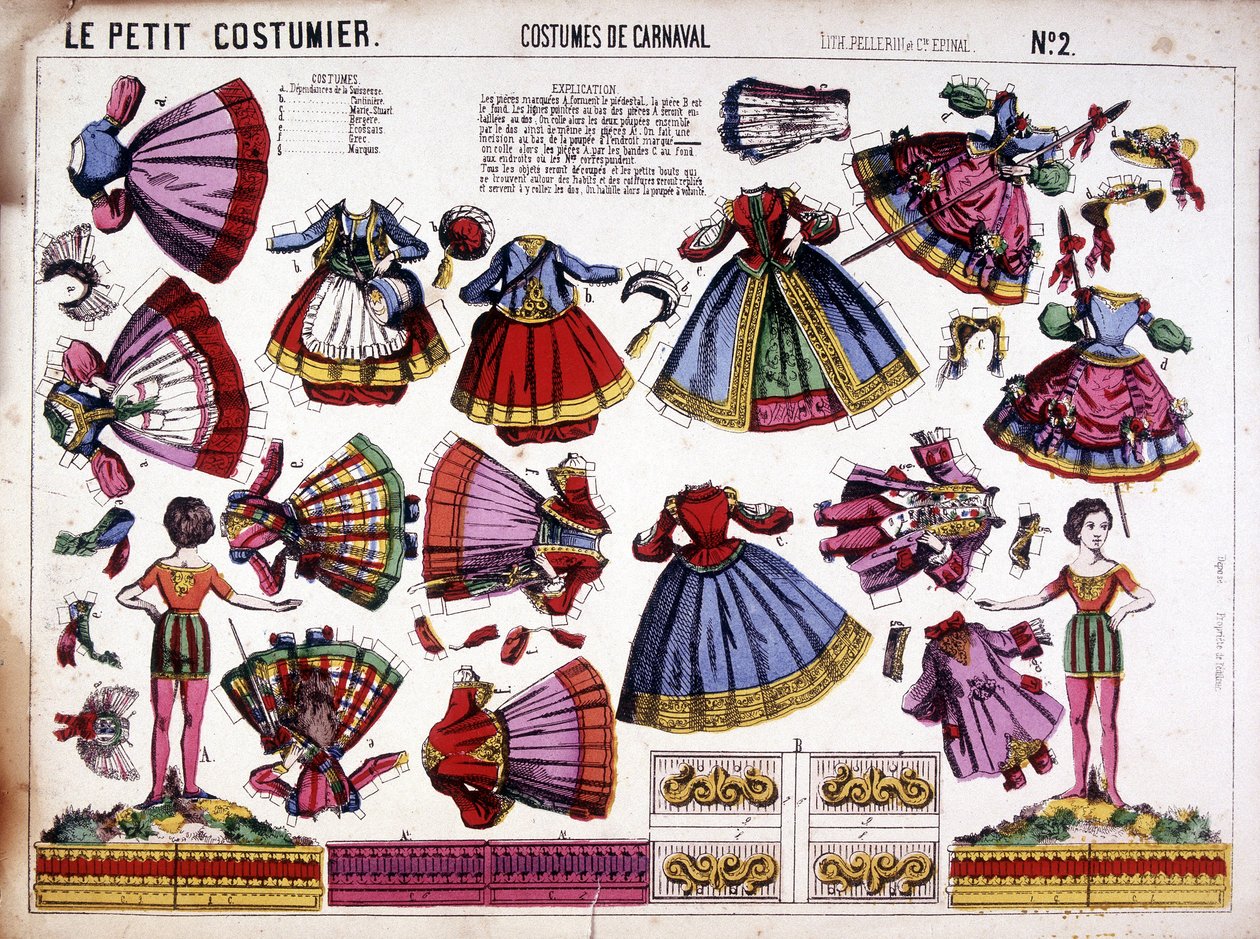 Le petit costumier - costumes de carnaval : découpage. XIXe siècle - French School