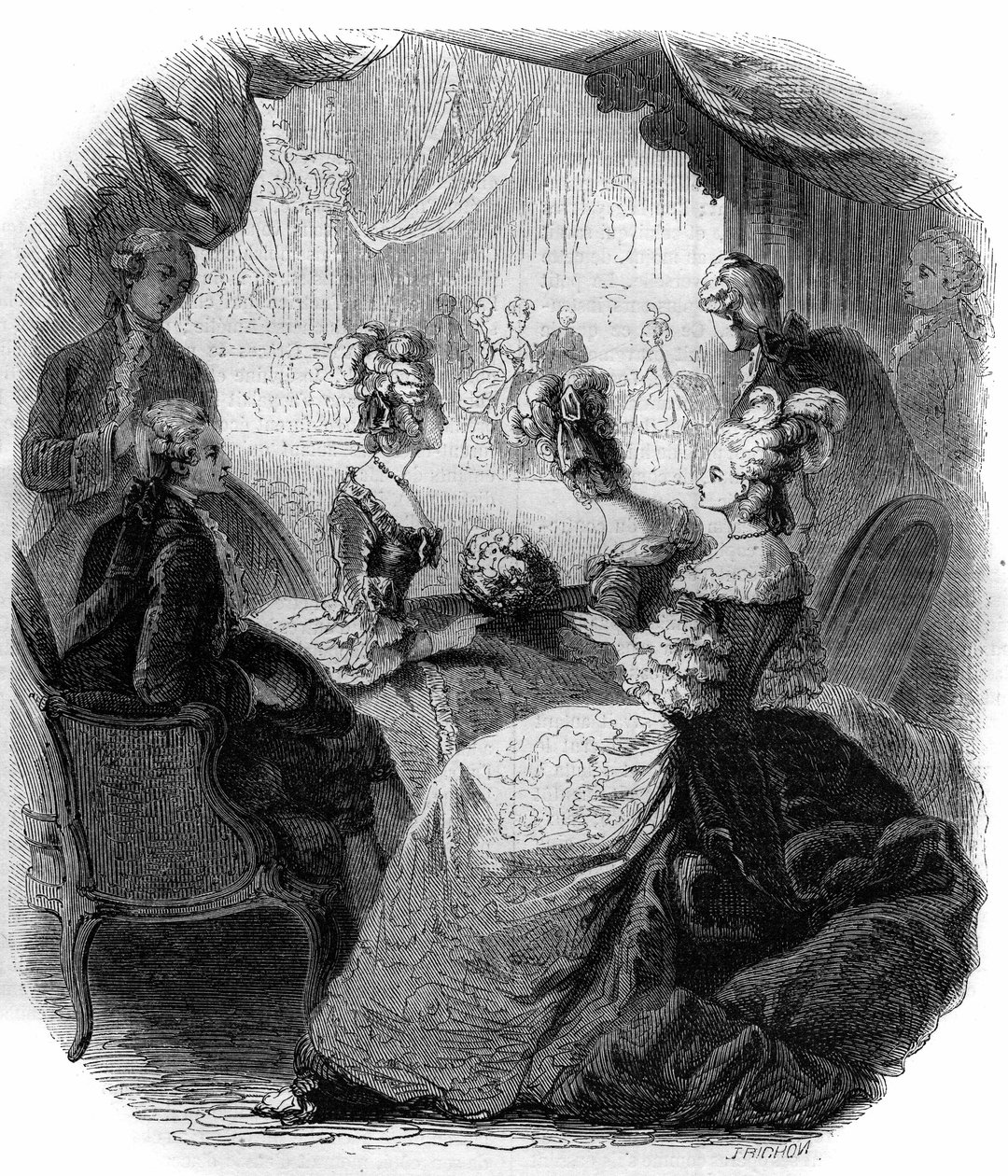 La loge de la Dauphine Marie-Antoinette (1755-1793) lors de la représentation de l