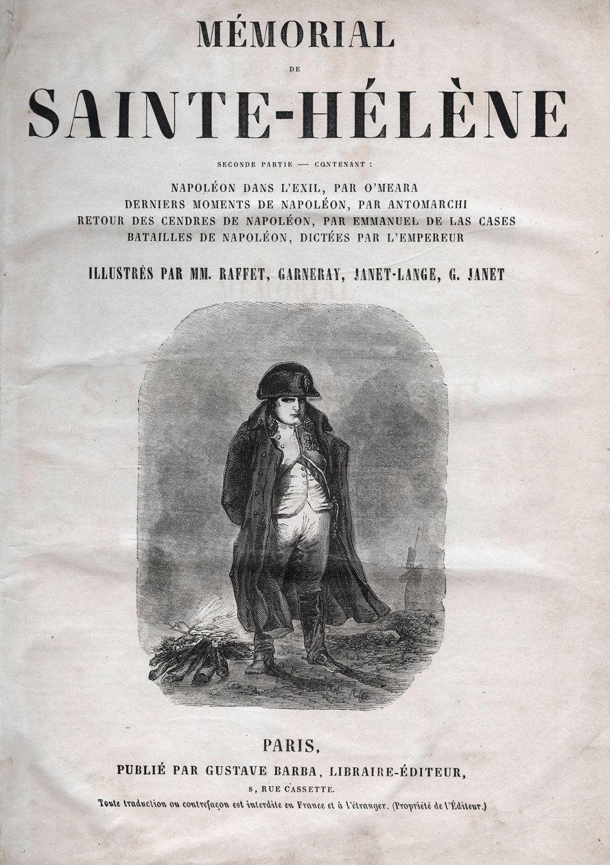 Le mémorial de Sainte-Hélène par le comte Emmanuel de Las Cases (1766-1842) (Sainte-Hélène) - Napoléon à Sainte-Hélène - édition de 1860 - French School