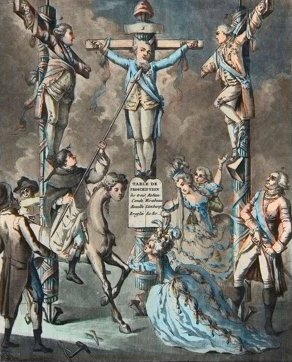 Le nouveau calvaire, Louis XVI mis en croix par les révoltes - 2. et 3. Monsieur (Louis Stanislas Xavier, comte de Provence (1755-1824), Louis XVIII) et le comte d