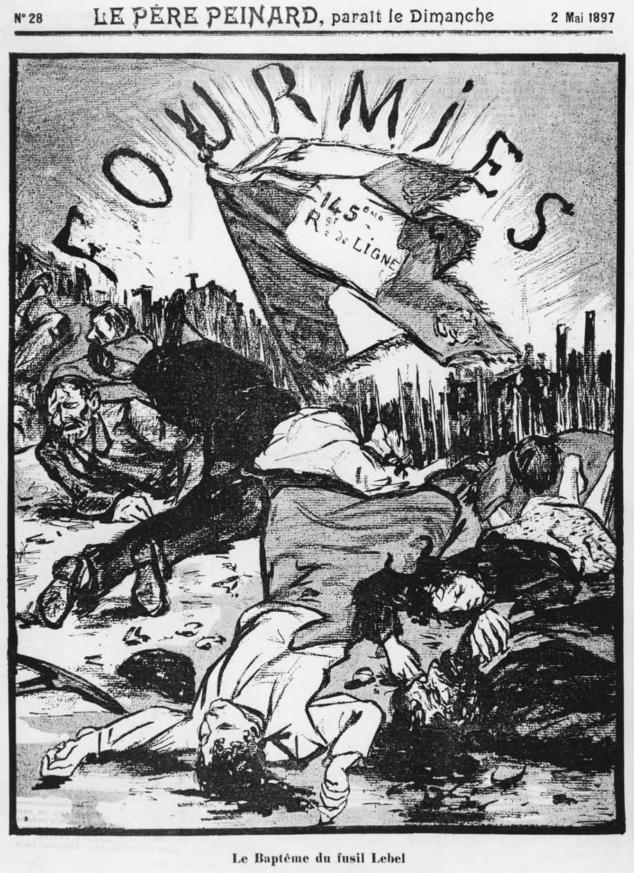 La fusillade de Fourmies, illustration de Le Père Peinard, 2 mai 1897 - French School
