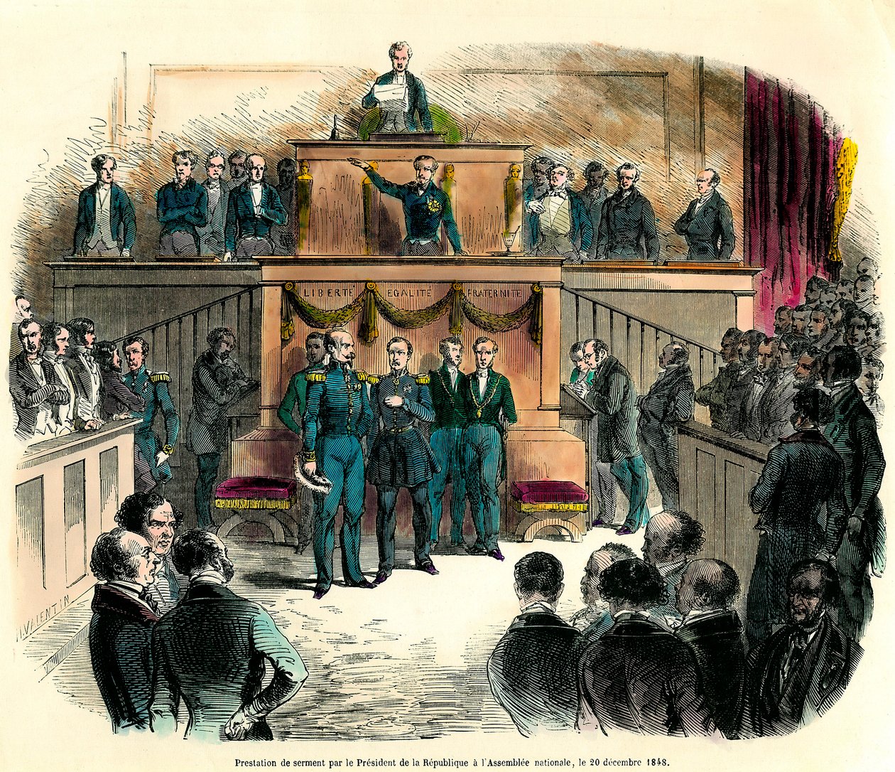Le serment de Louis Napoléon III (Louis-Napoléon), officiellement proclamé président de la République, à l