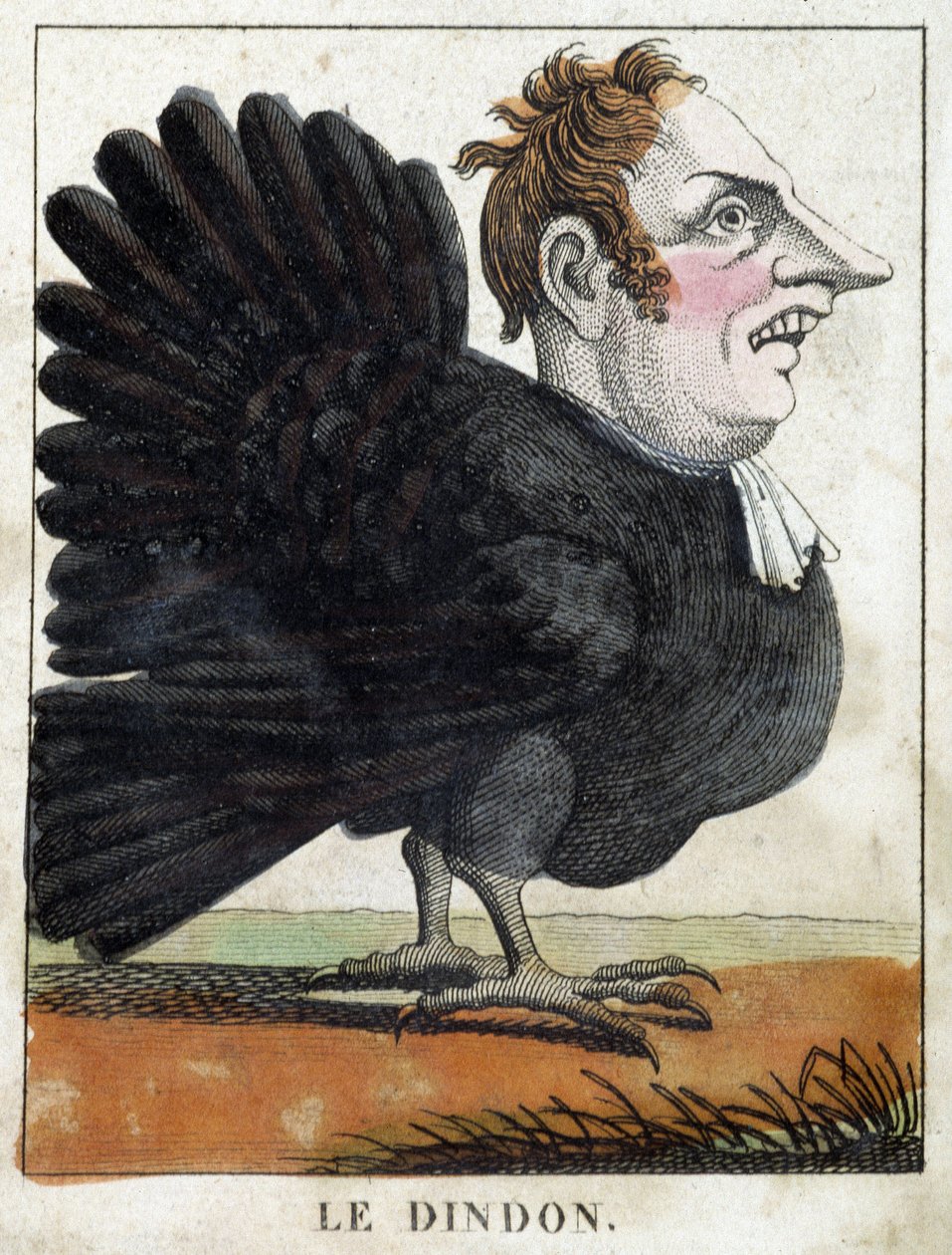 La dinde en caricature, étude de caractère « caractère volatile » - French School