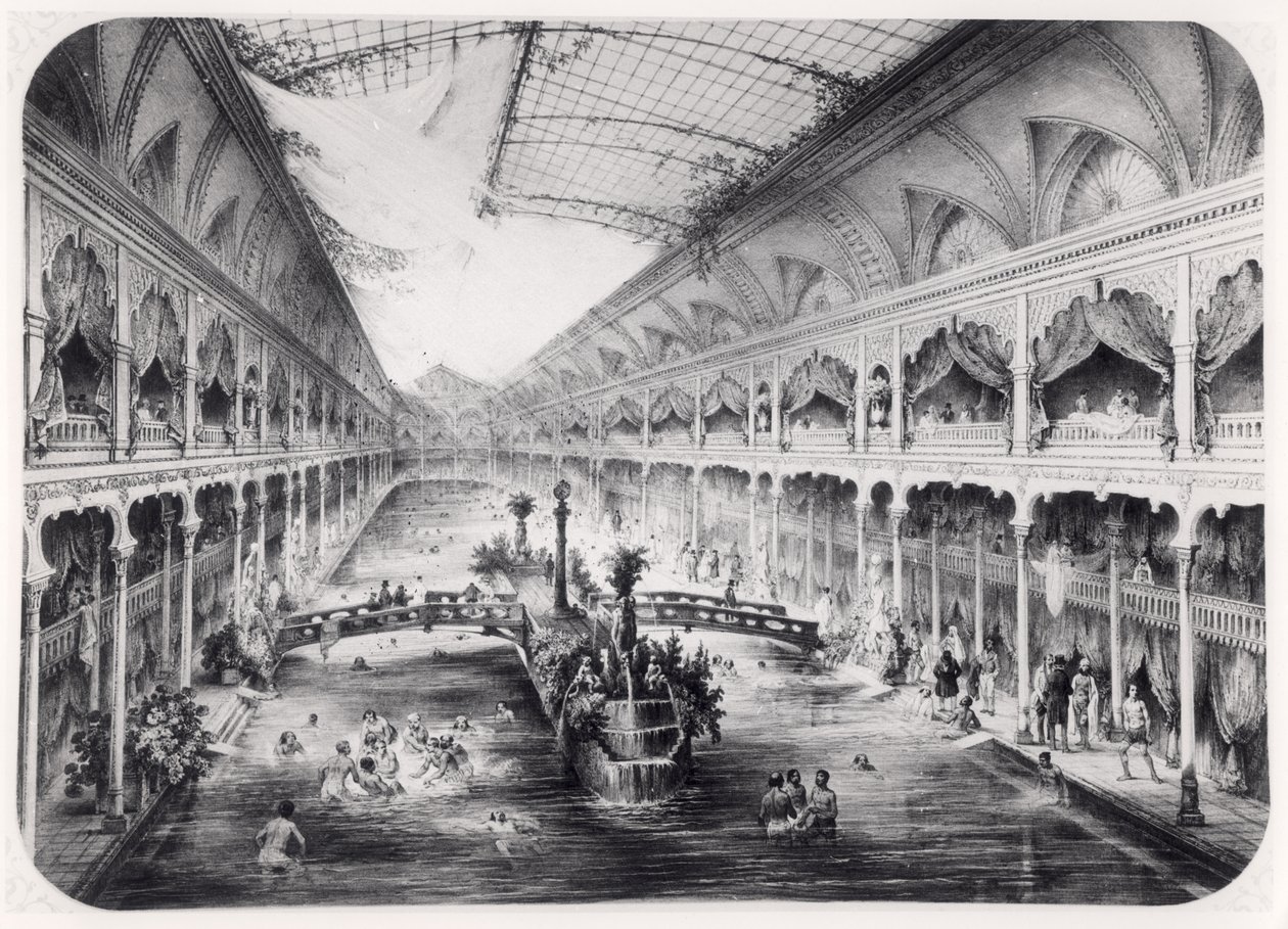 Le gymnase aquatique des Champs-Élysées à Paris, 1847 - French School