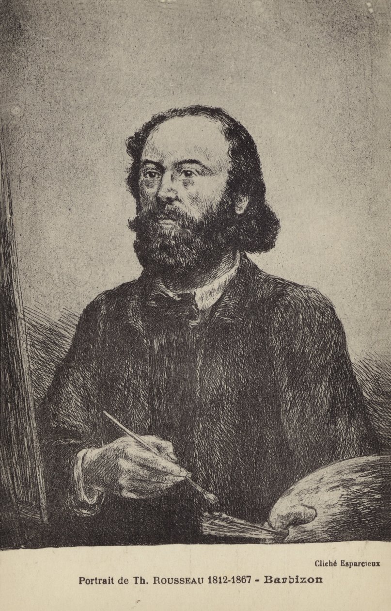 Théodore Rousseau, peintre français (lithographie) - French School