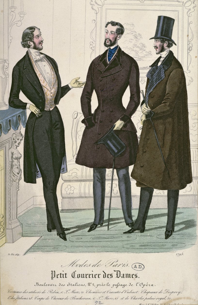 Trois jeunes hommes élégants, 1841 - French School