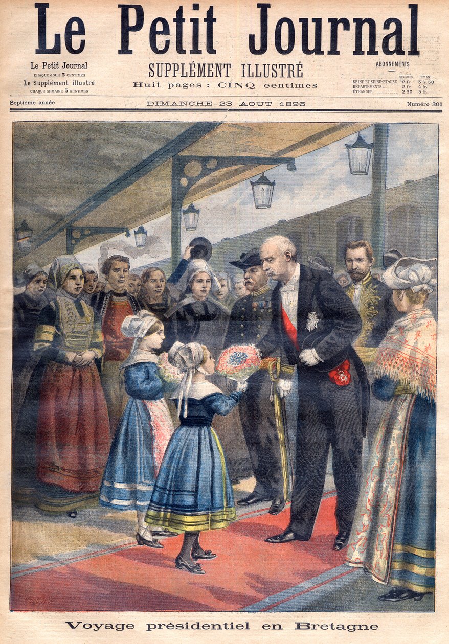 Page de titre représentant le voyage présidentiel de Félix Faure en Grande-Bretagne, illustration du supplément illustré du Le Petit Journal, 23 août - French School