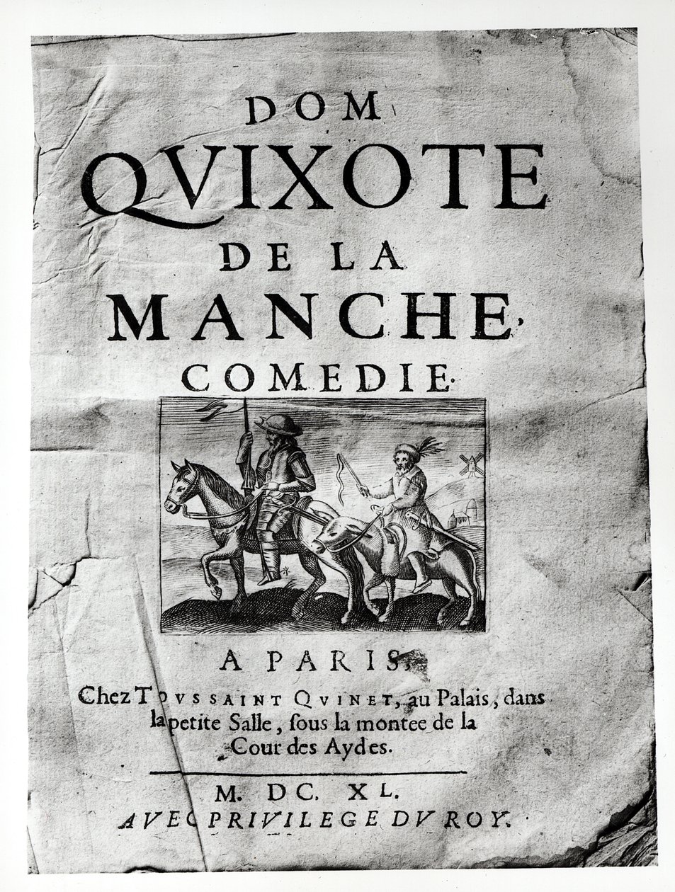 Page de titre de Dom Quixote de La Manche Comédie par Guerin de Bouscal, 1640 - French School