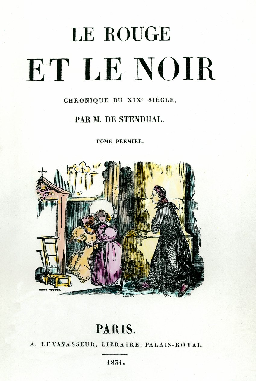 Page de titre du livre de Stendhal (1783 - 1842) « Le Rouge et le Noir » - French School