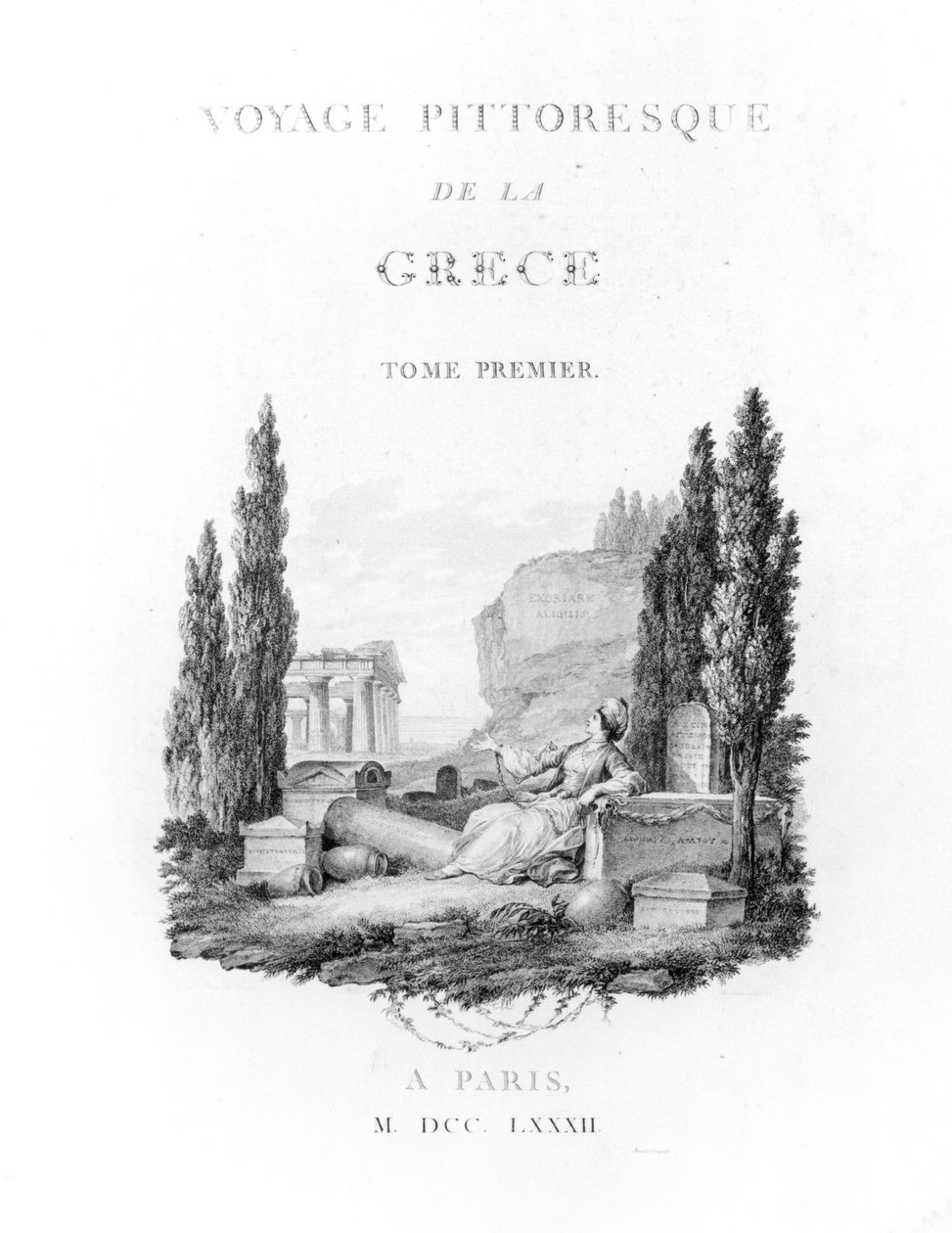 Page de titre de Voyage Pittoresque de la Grèce par Choiseul-Gouffier, publié en 1782 - French School