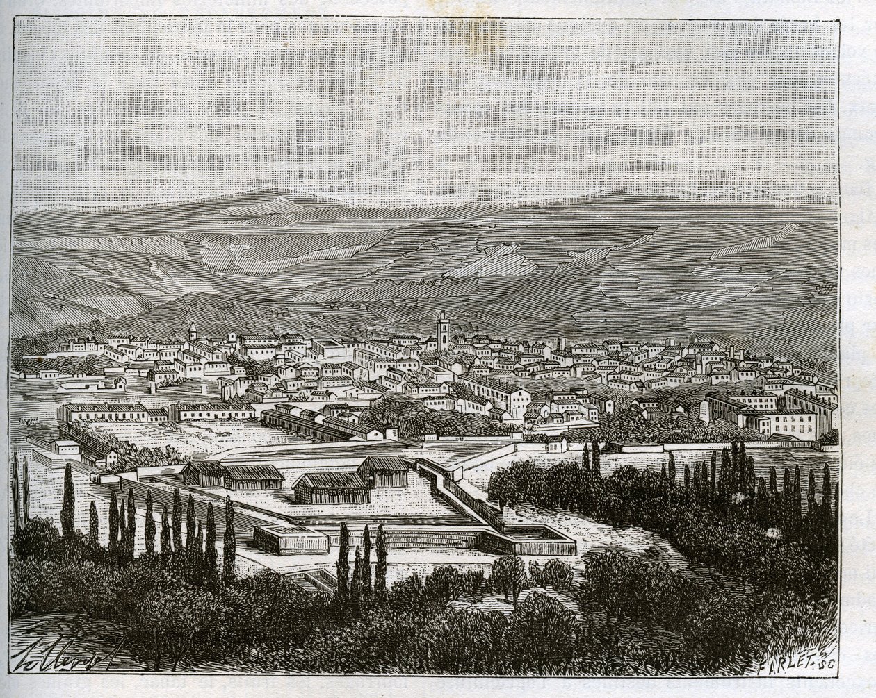 Tlemcen en Algérie au XIXe siècle - gravure dans "La France illustrée : géographie, histoire, administration statistique" par V.A. Malt-Brown. 1884 - French School