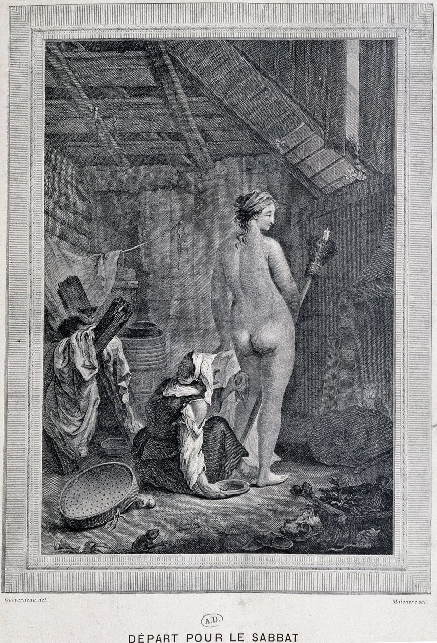 Toilette de la sorcière avant le sabbat - French School