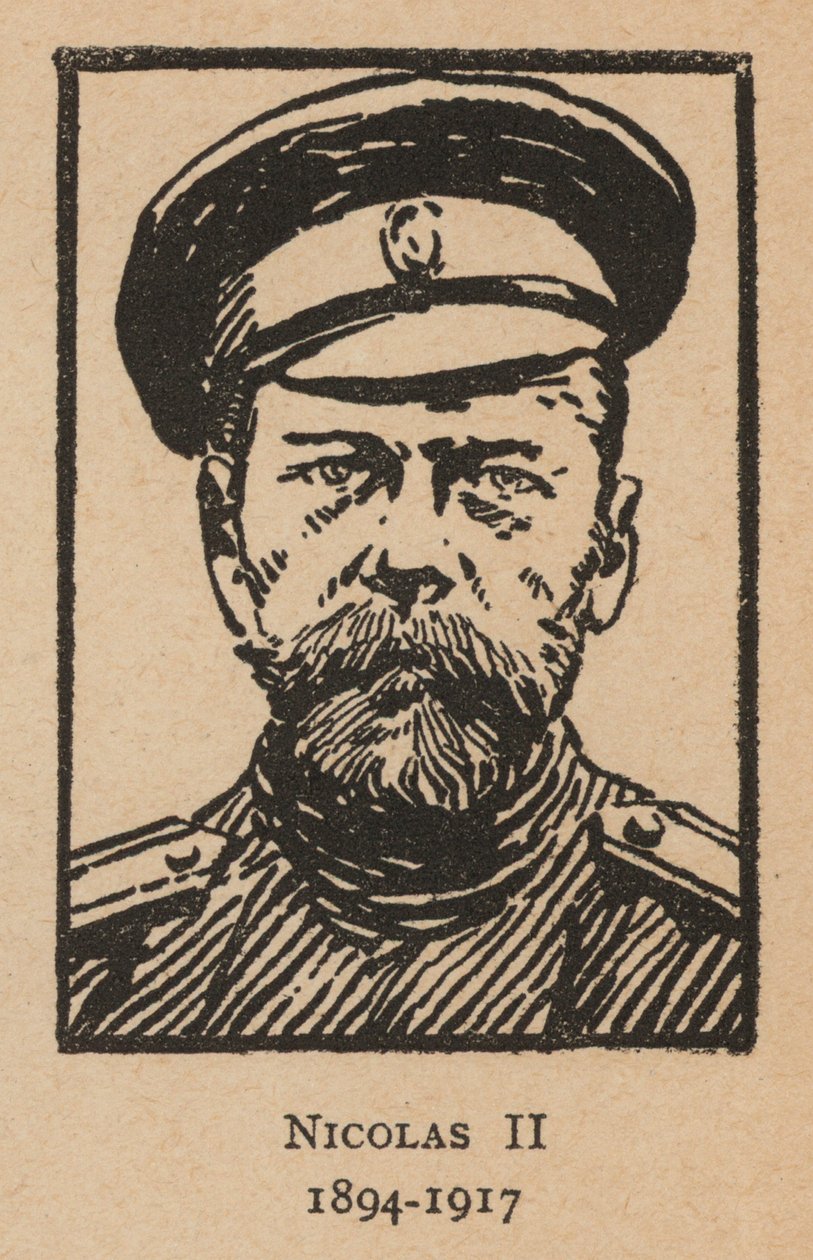 Tsar Nicolas II de Russie (lithographie) - French School