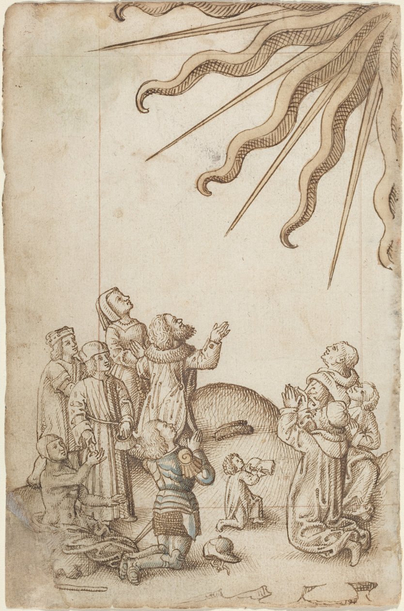 Tournez votre corps en adorant [fol. 37 verso], vers 1512-1515 (dessin à la plume et à l