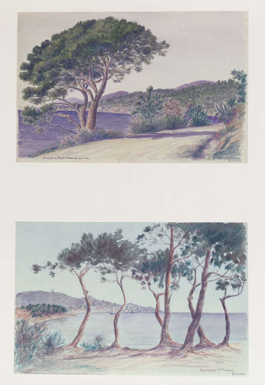Deux vues de Sainte-Maxime - French School