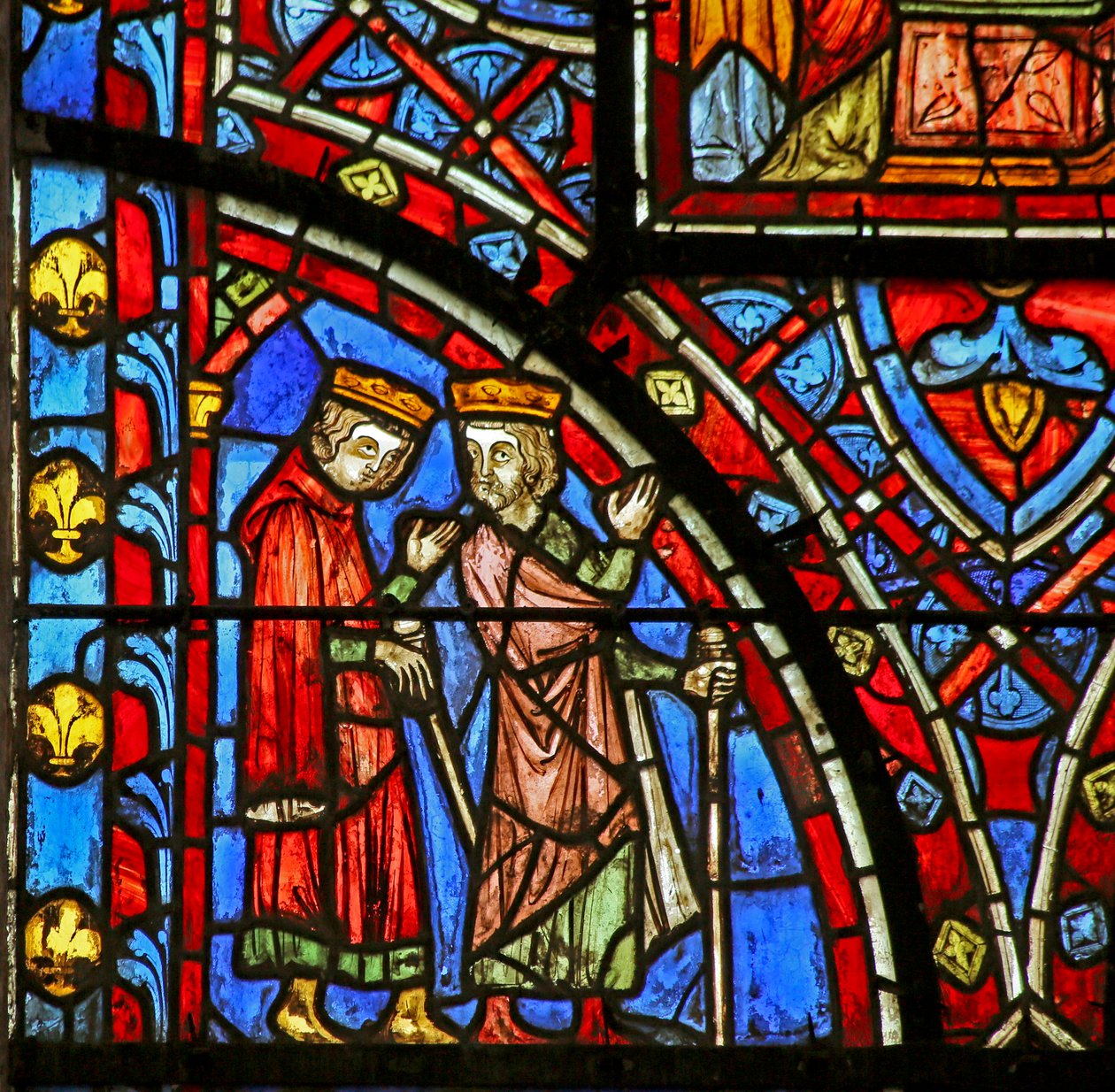 Deux des Mages approchent Hérode - French School