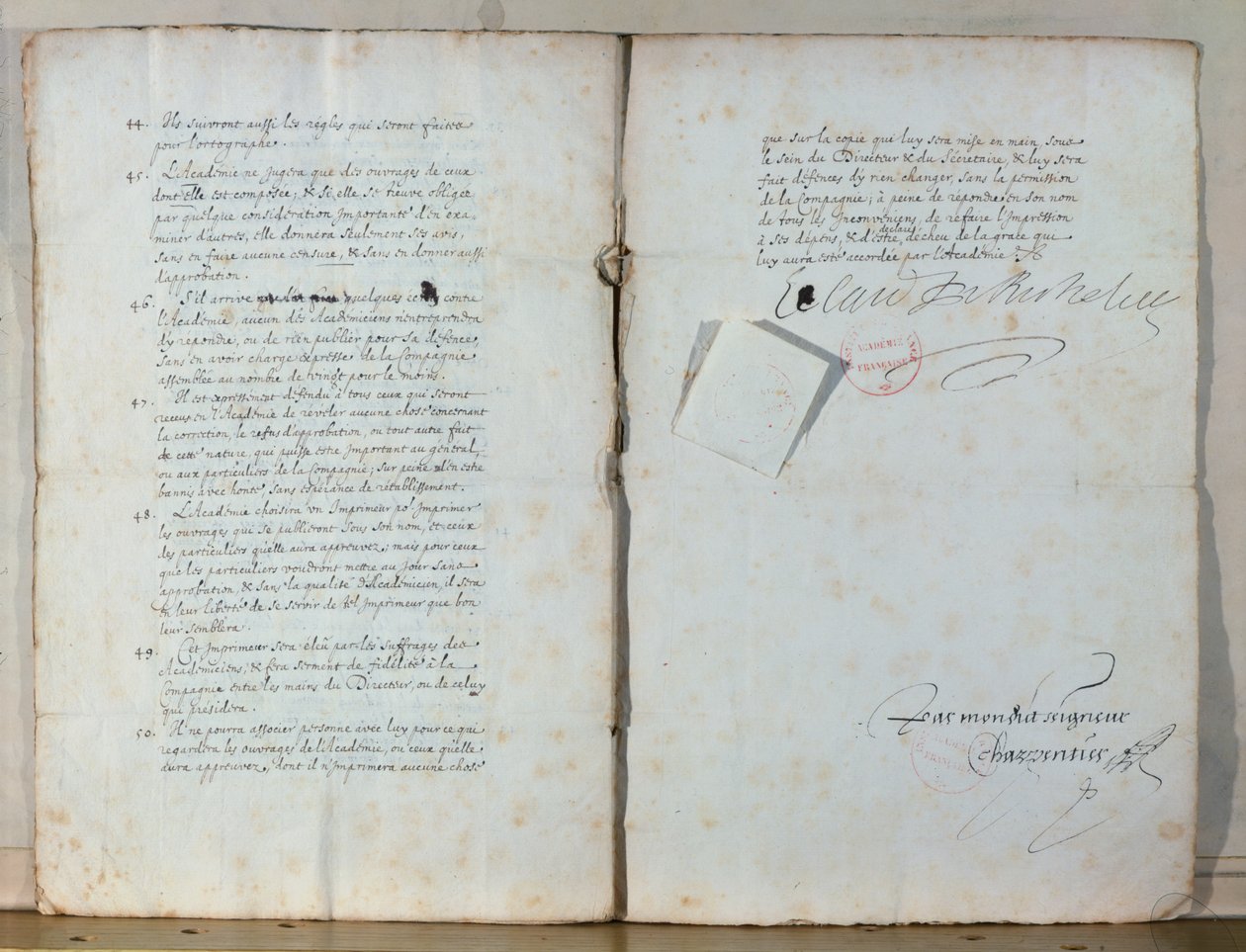 Deux pages des statuts de l