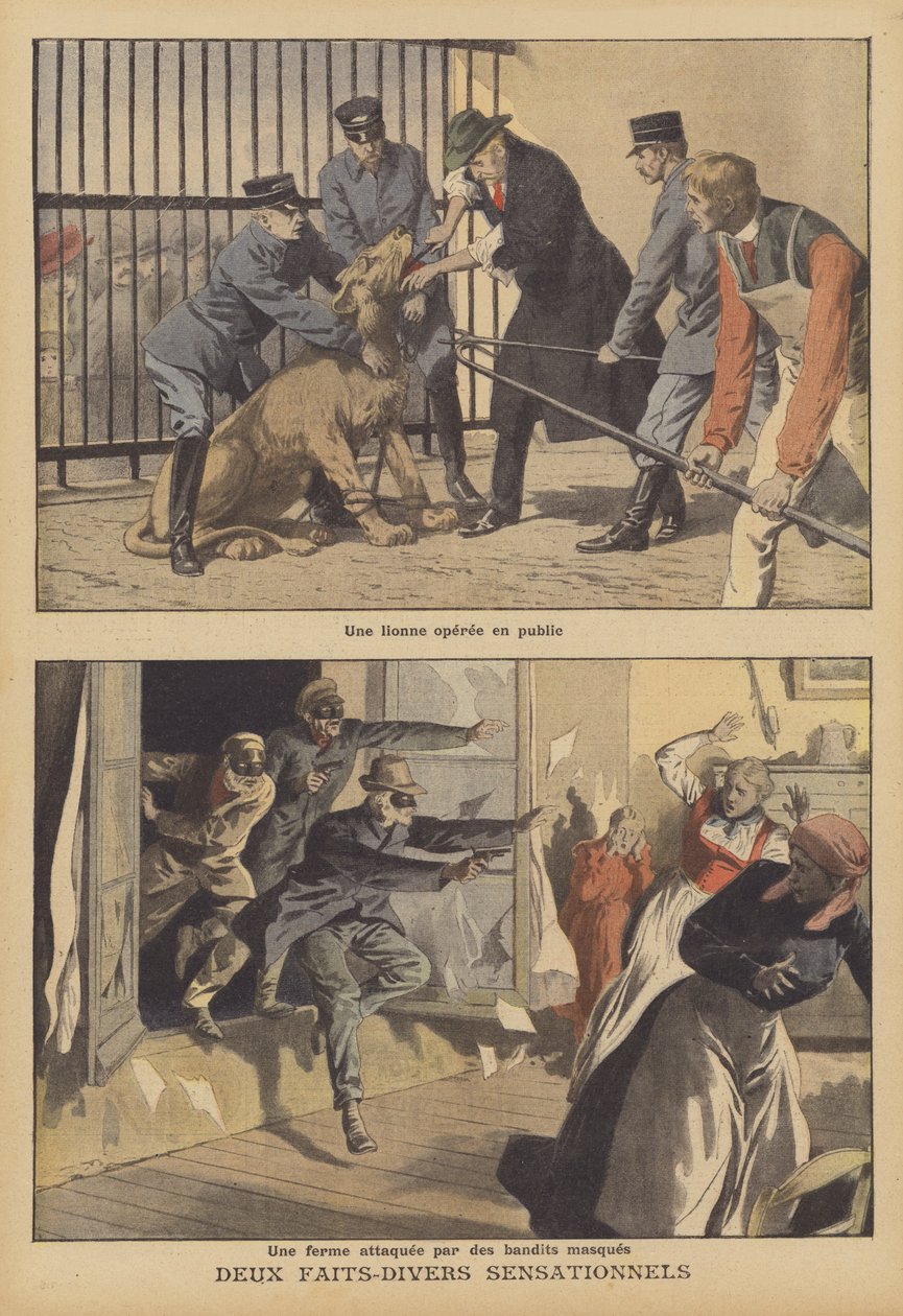 Deux nouvelles sensationnelles (lithographie couleur) - French School