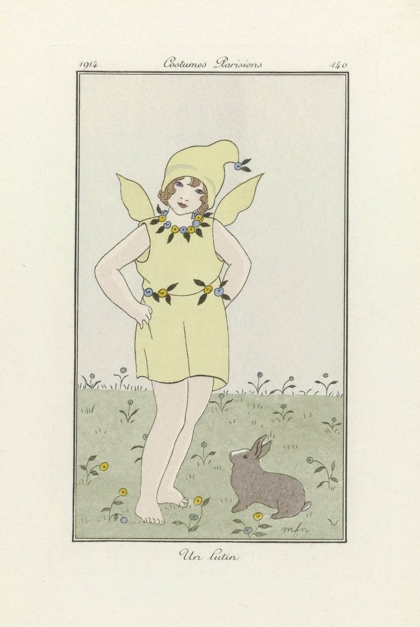 Un Lutin, extrait des Costumes Parisien, pub.1914 (litho couleur) - French School