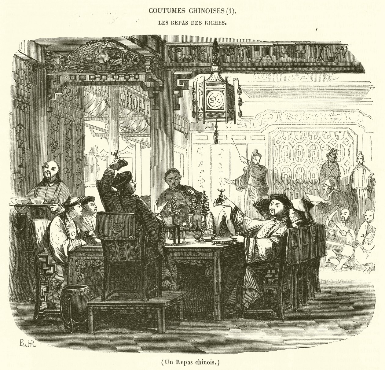 Un Repas chinois (engraving) - French School