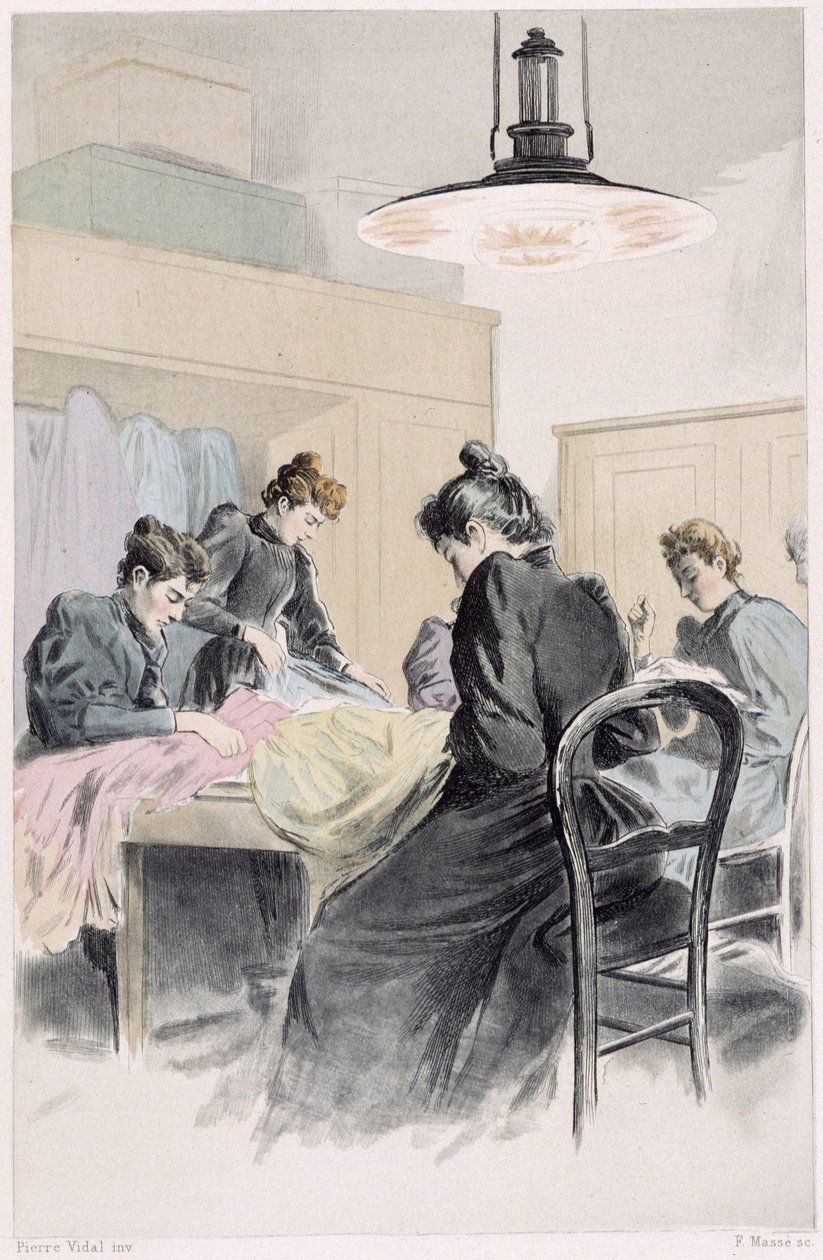 Un atelier de couture - dans « Nos contemporains » par Octave Uzanne - French School