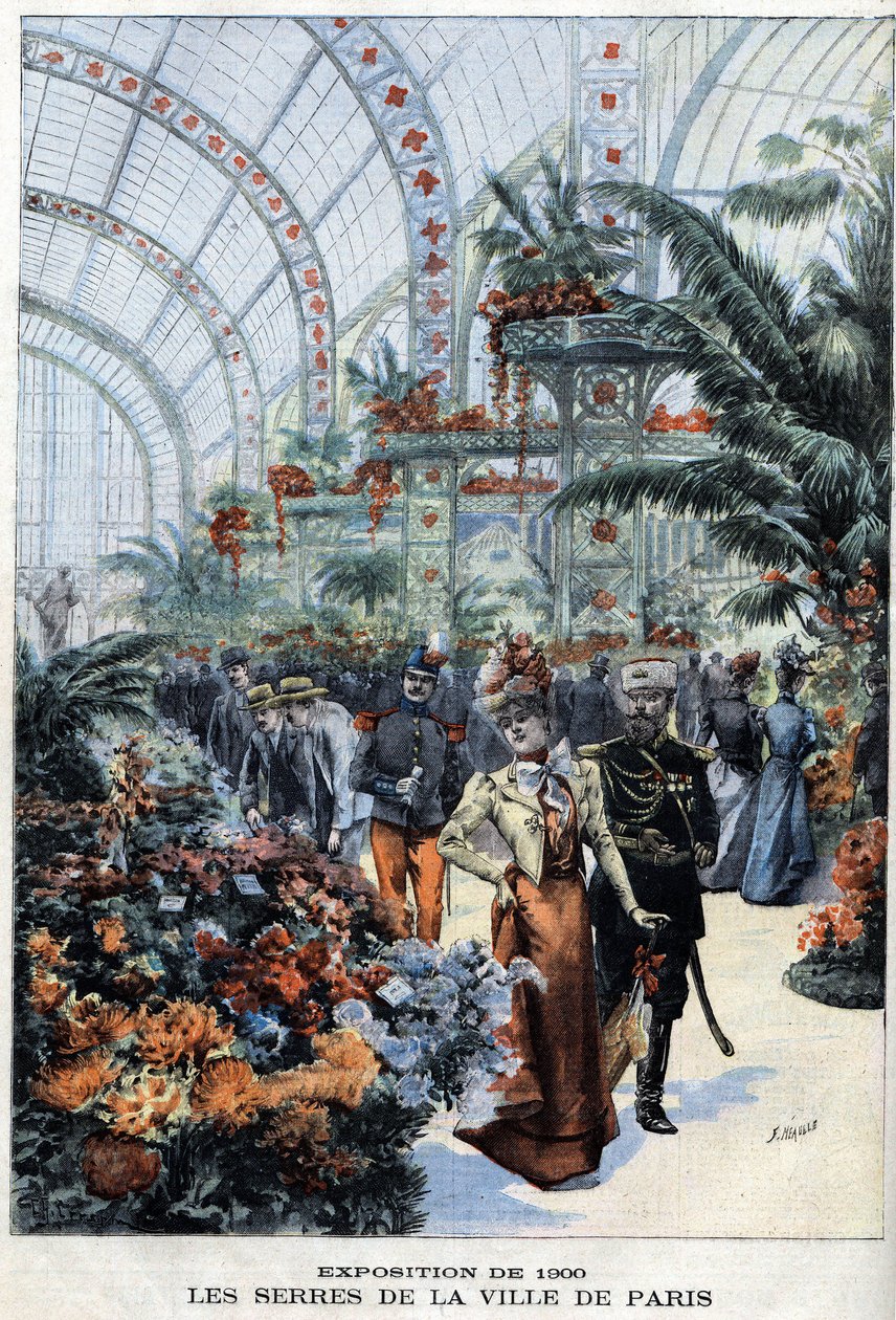 Exposition universelle de Paris en 1900 : les serres au Palais de l
