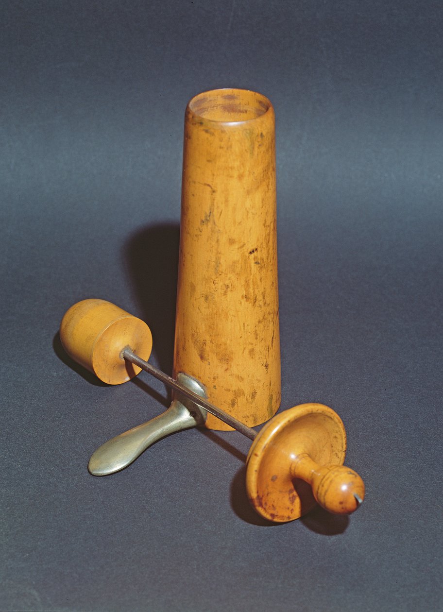 Spéculum vaginal utilisé par Joseph-Claude-Anthelme Recamier (bois et métal) - French School