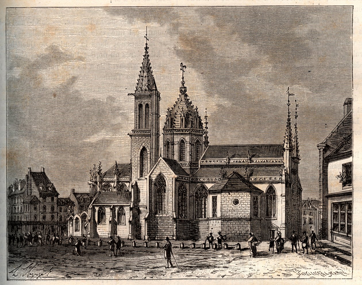 Valognes - Normandie - gravure dans « La France illustrée : géographie, histoire, administration statistique » par V.A. Malt-Brown. 1884 - French School