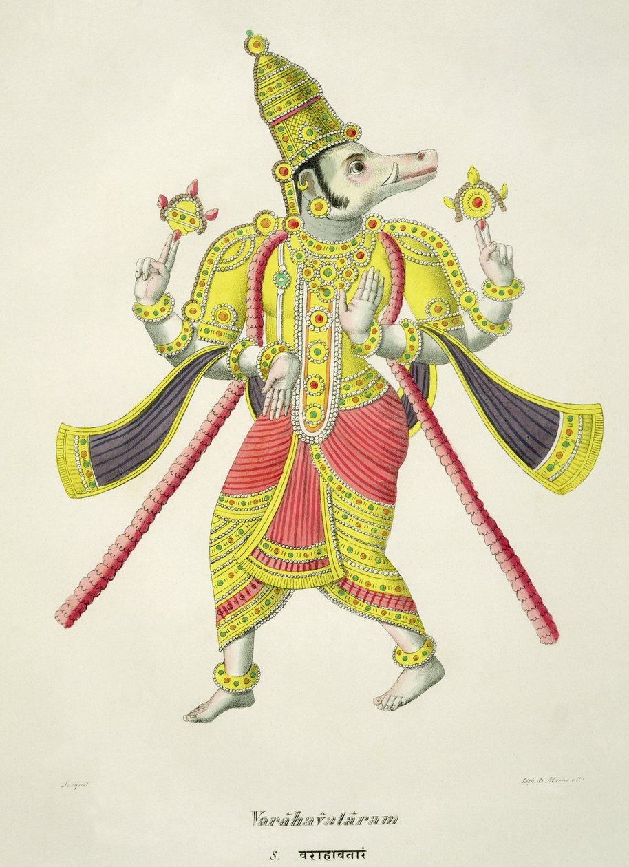 Varaha, gravé par de Marlet - French School