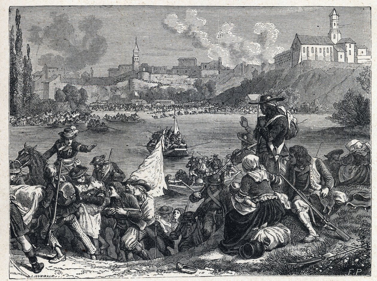 Guerre de Vendée (1793-1796) : les Vendéens, battus à la bataille de Cholet, retournent à la Loire le 18 octobre - French School
