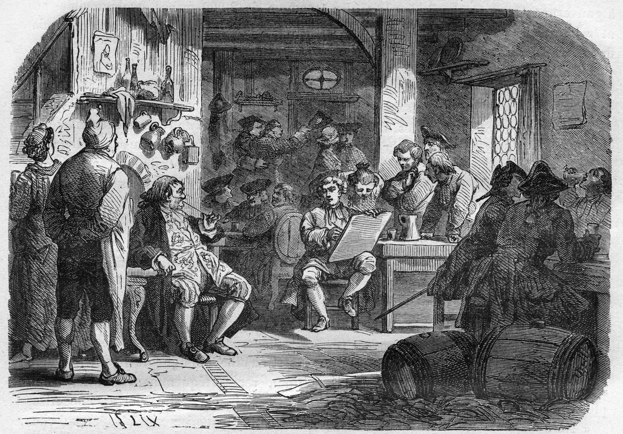 Vue du Cabaret des Porcherons à Paris. Gravure dans « L