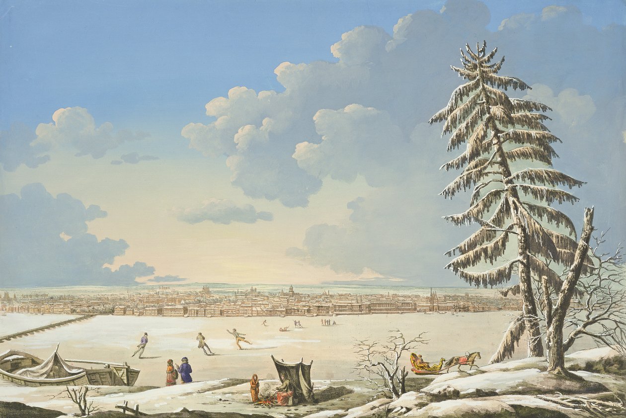Vue de Saint-Pétersbourg, publiée à Paris vers 1850 - French School