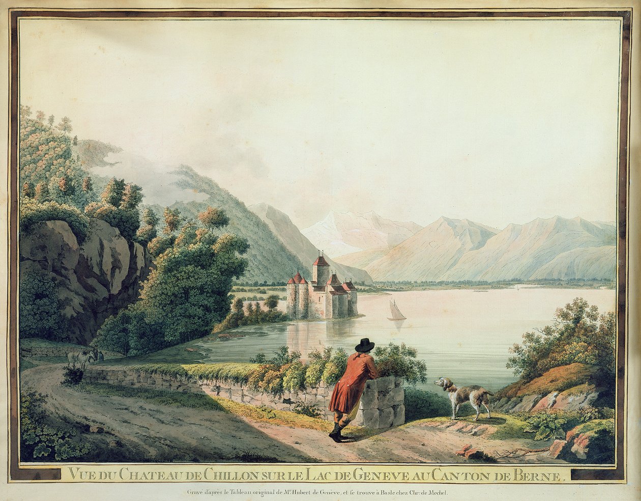Vue du Château de Chillon, Lac Léman - French School