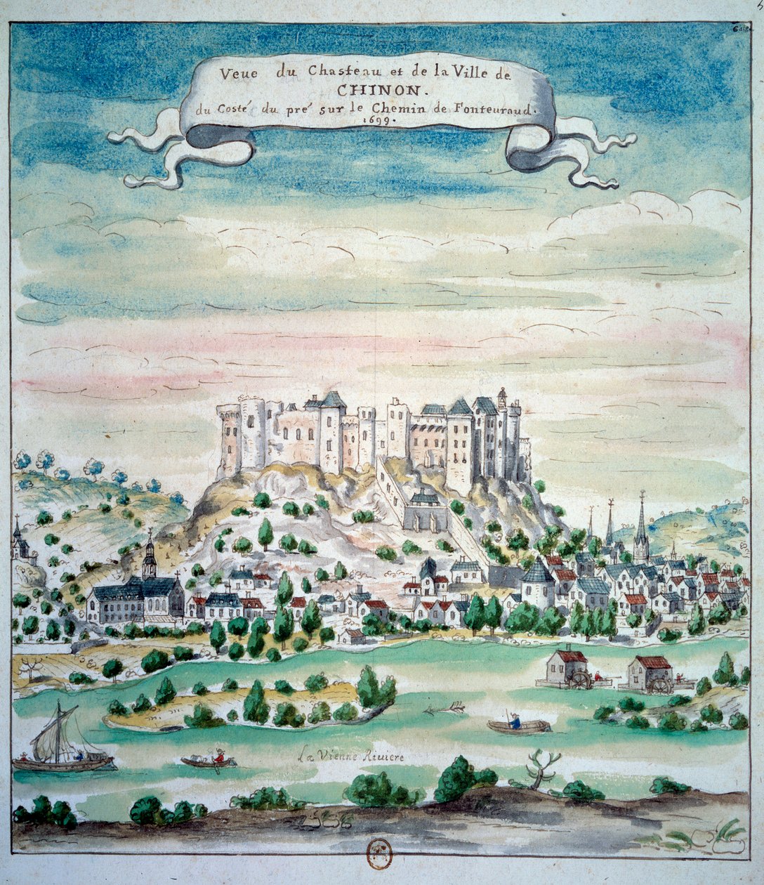 Vue du Château de Chinon - French School