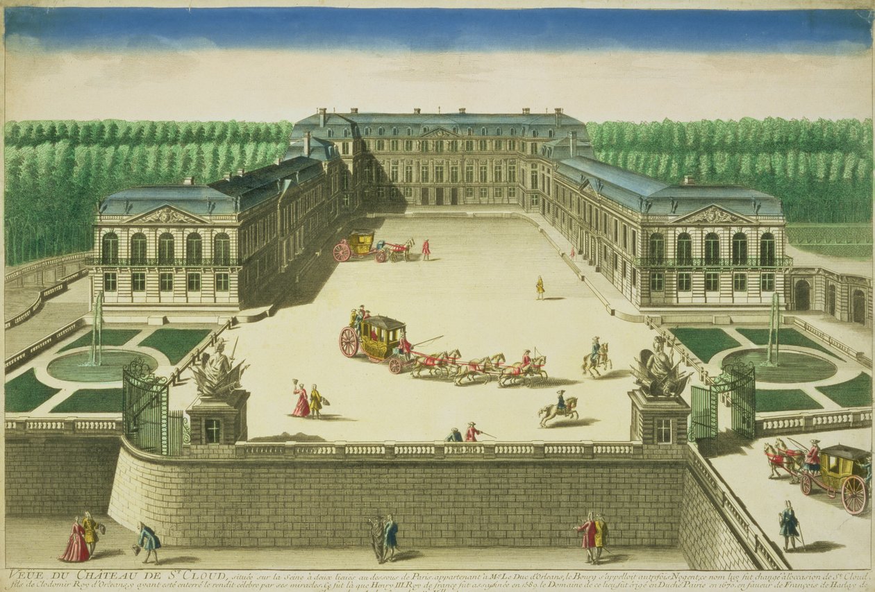 Vue du Château de Saint-Cloud, gravée par Antoine Aveline - French School