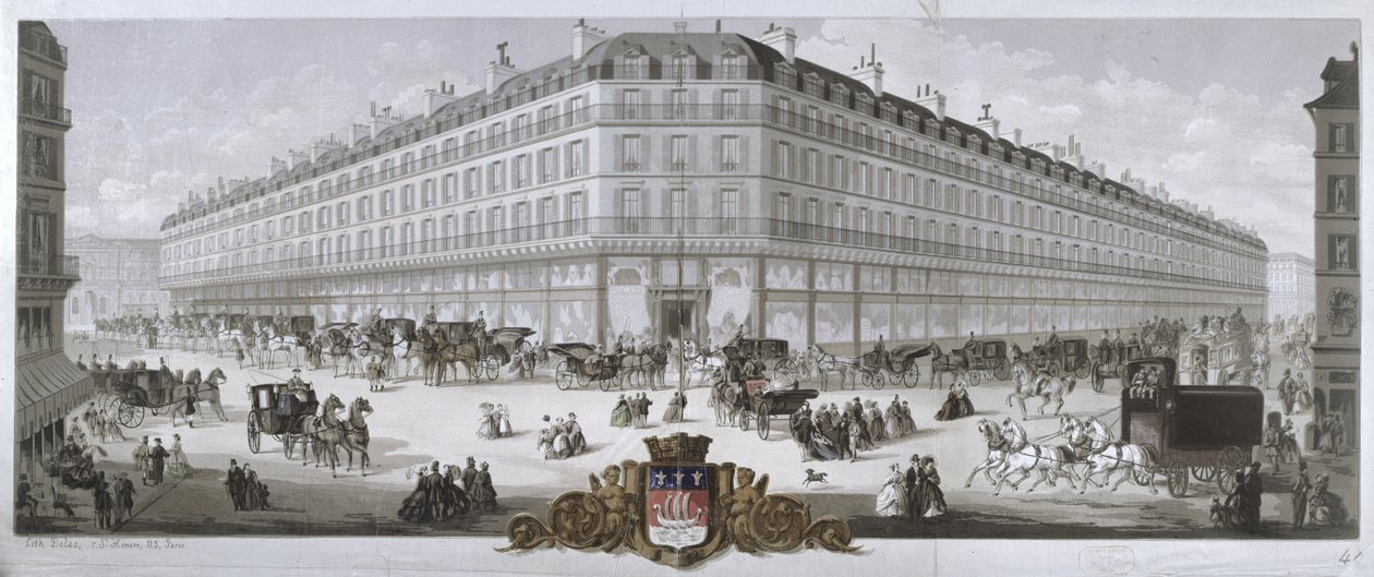 Vue du grand magasin du Louvre, Paris, 1866 - French School