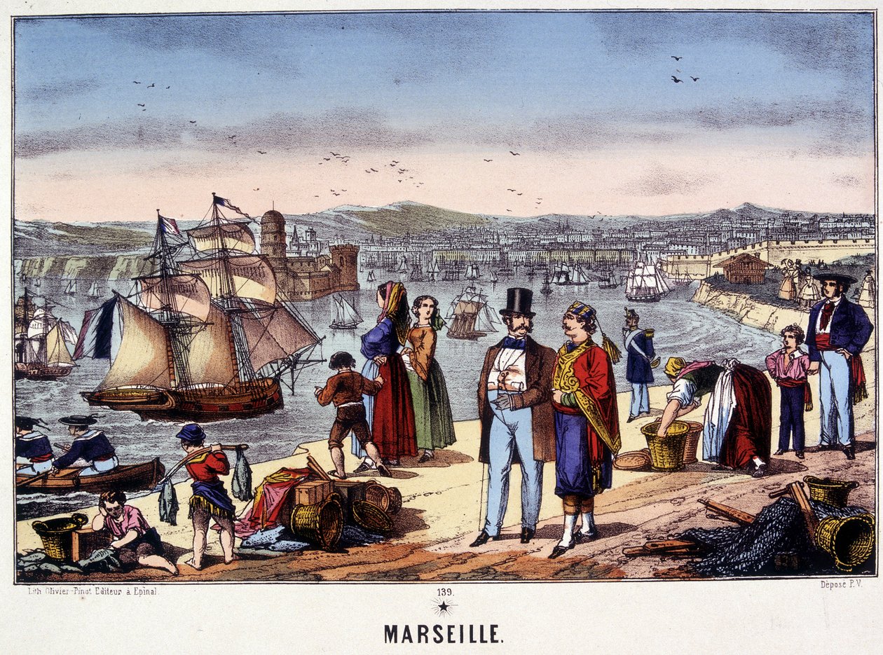 Vue du port de Marseille, image d