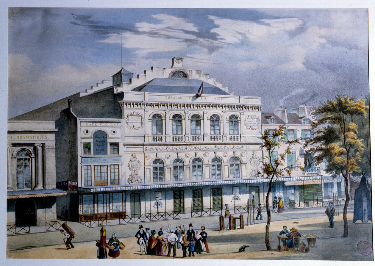 Vue du Théâtre de la Gaîté à Paris - French School