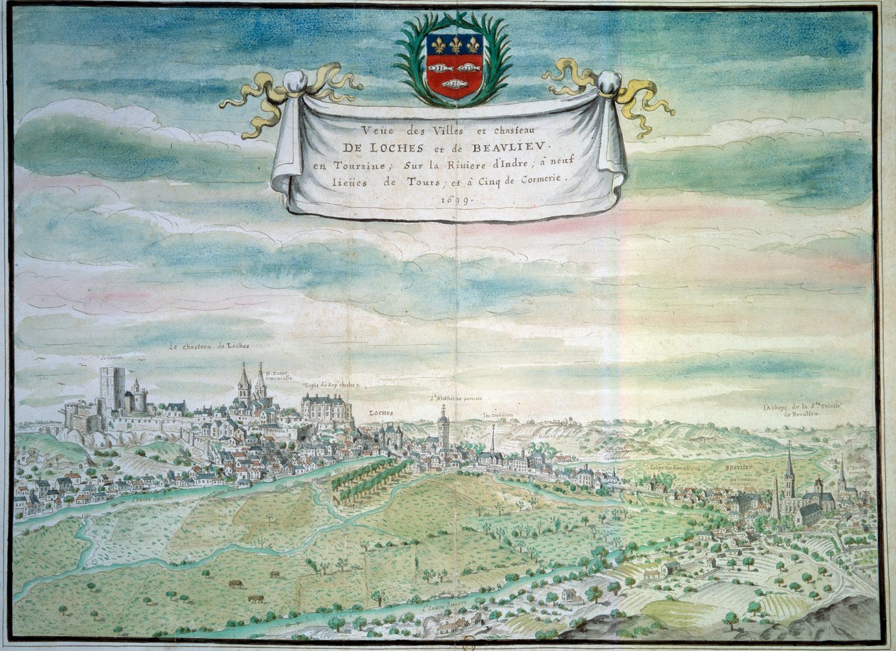 Vue du château de Loches - French School