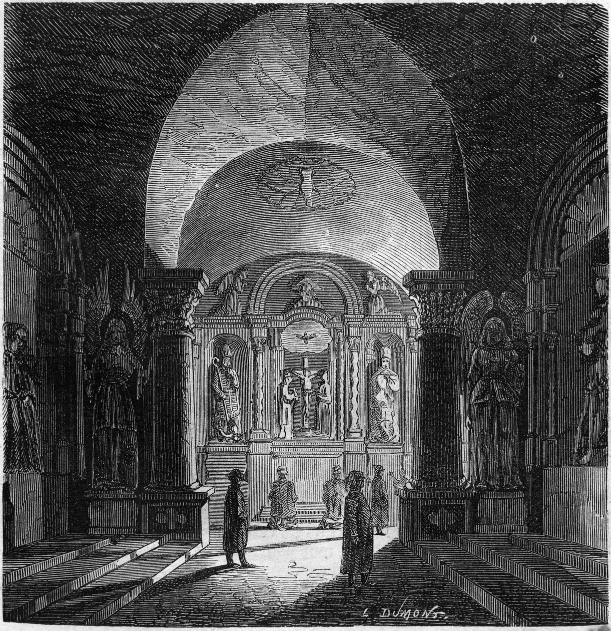 Vue de la chapelle de Saint-Antoine, dans la mine de sel de Bochnia, Pologne - French School