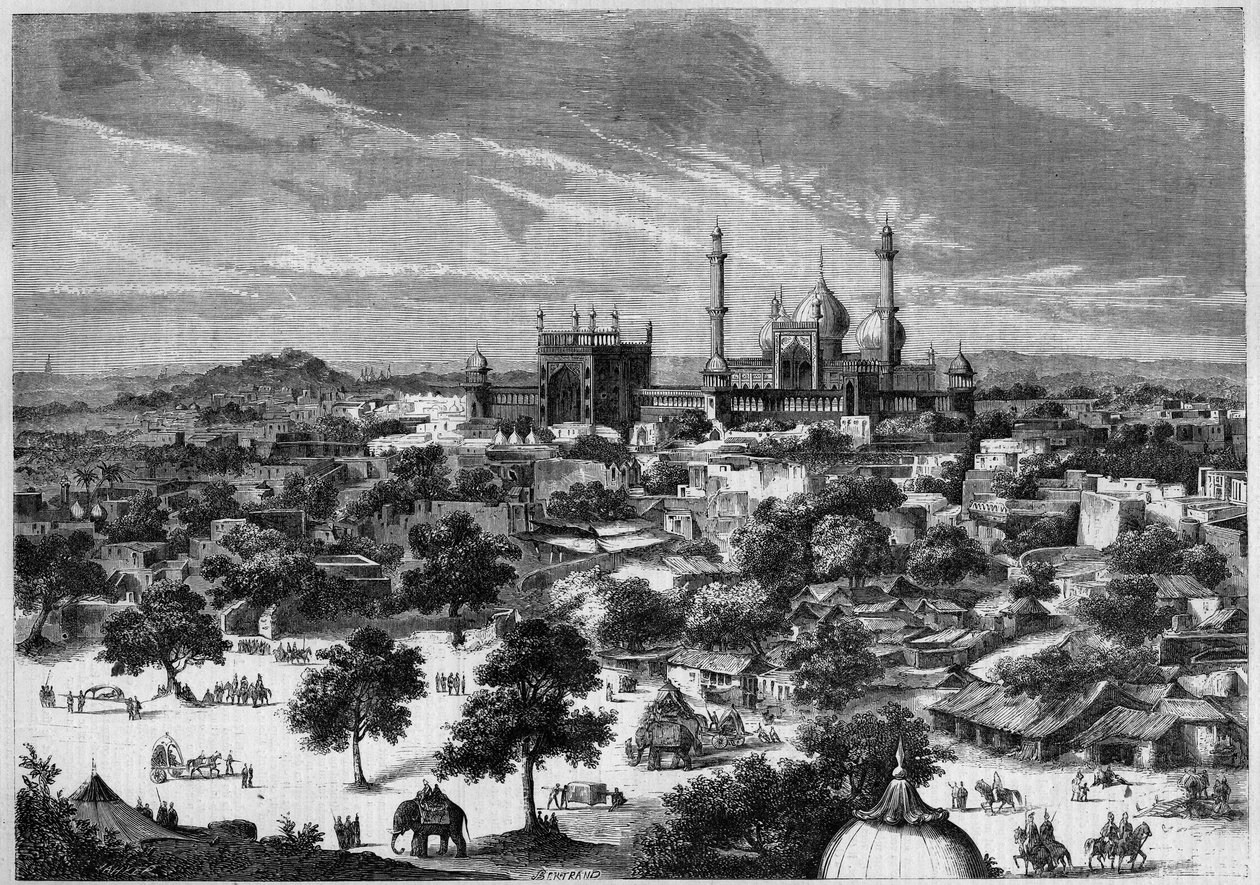 Vue de la ville de Delhi (Inde) en 1857. D