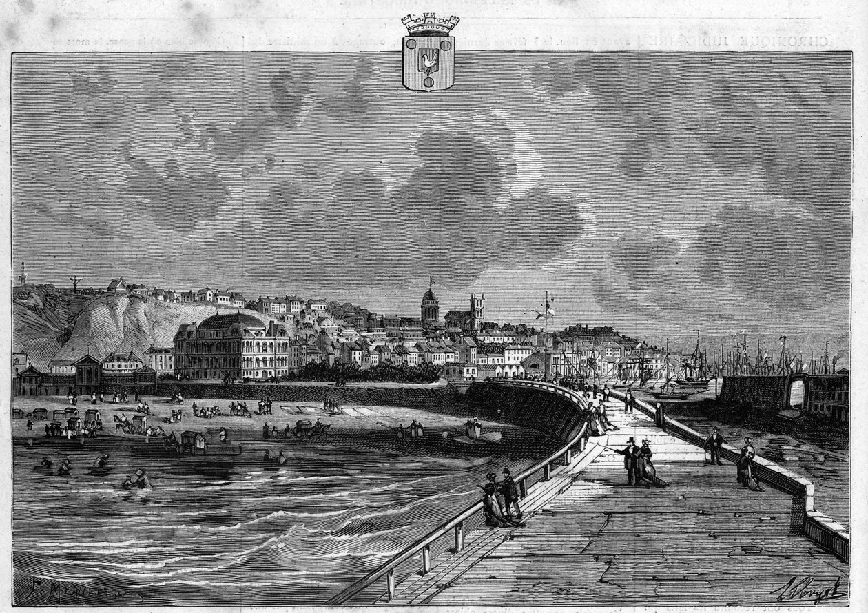 Vue de la ville de Boulogne dans le Pas-de-Calais. - French School