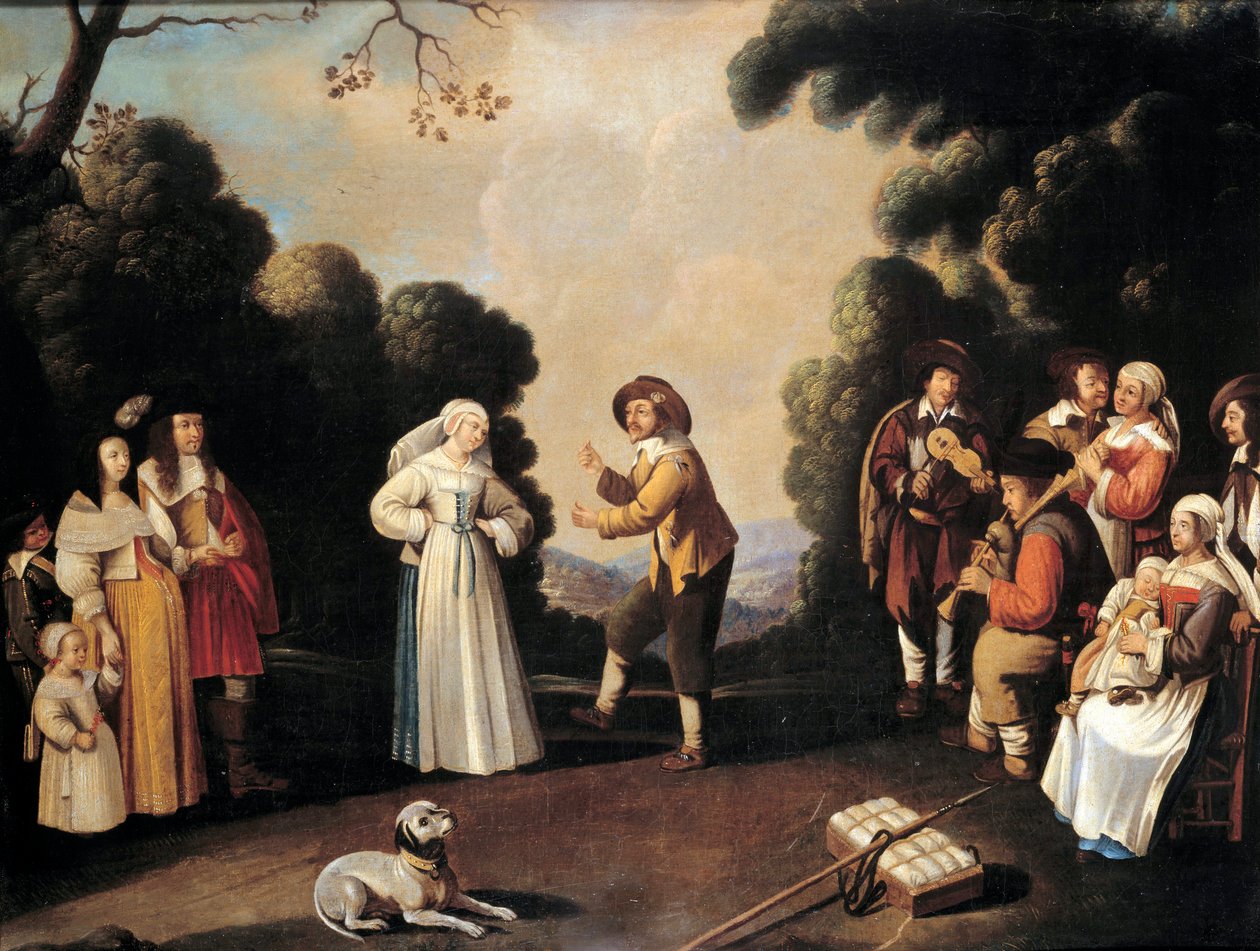 Scène de danse villageoise probablement lors d