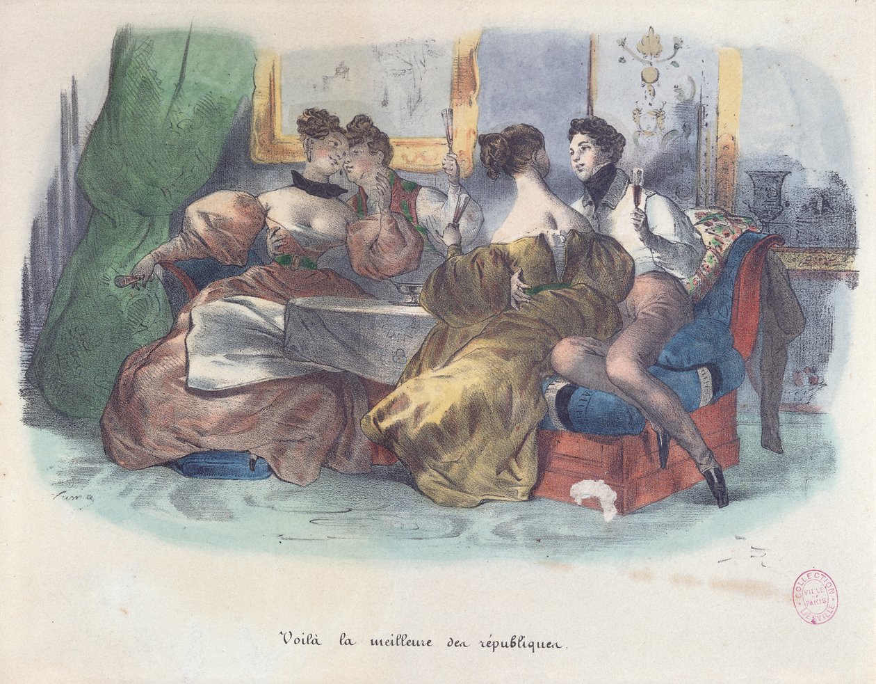 Voilà, la meilleure des républiques, Caricature de la Révolution de 1848 - French School