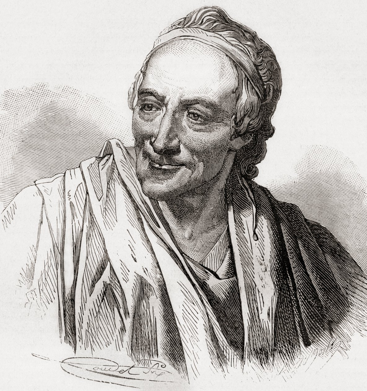 Voltaire, de Histoire de France, publié c.1880 - French School