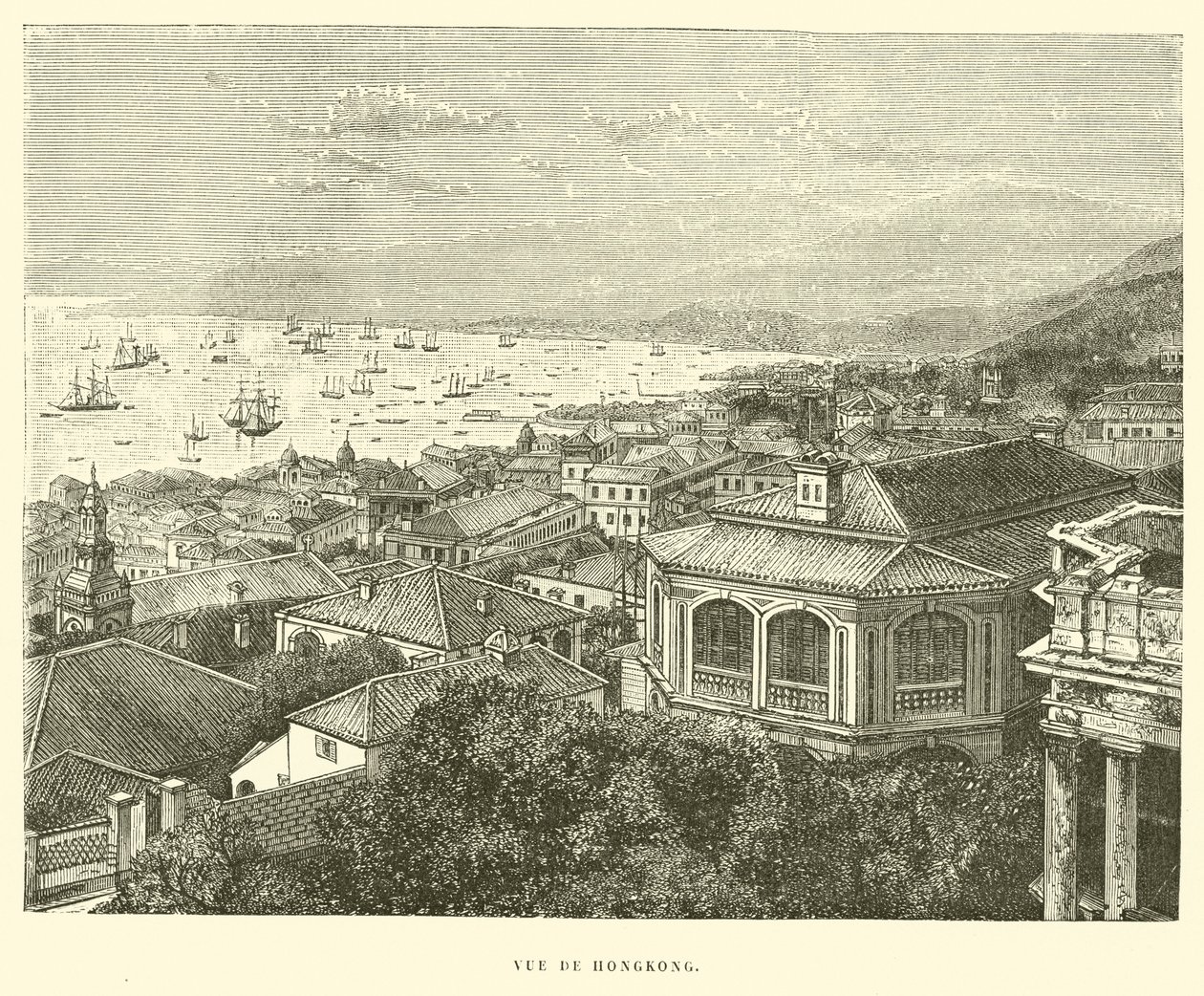 Vue de Hong Kong (gravure) - French School