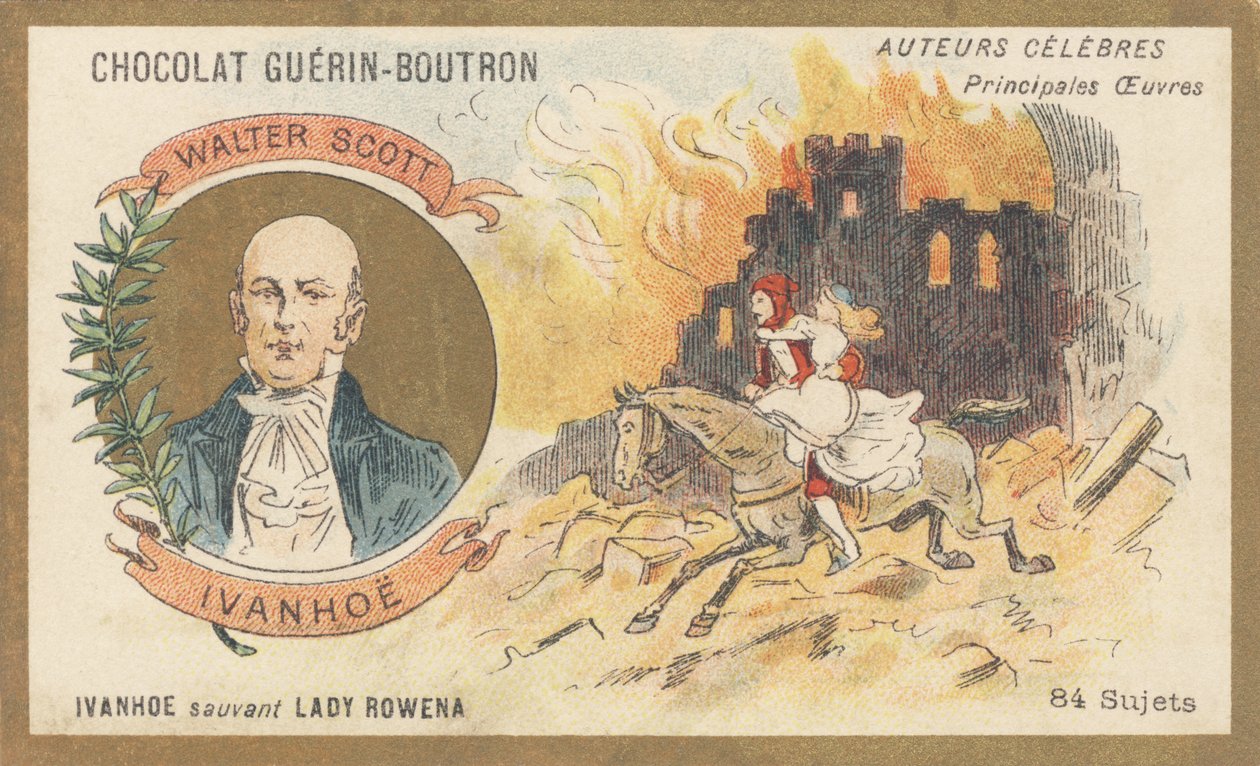 Walter Scott (1771-1832), poète, écrivain et historien écossais, auteur de « Ivanhoé », roman (1819) - French School