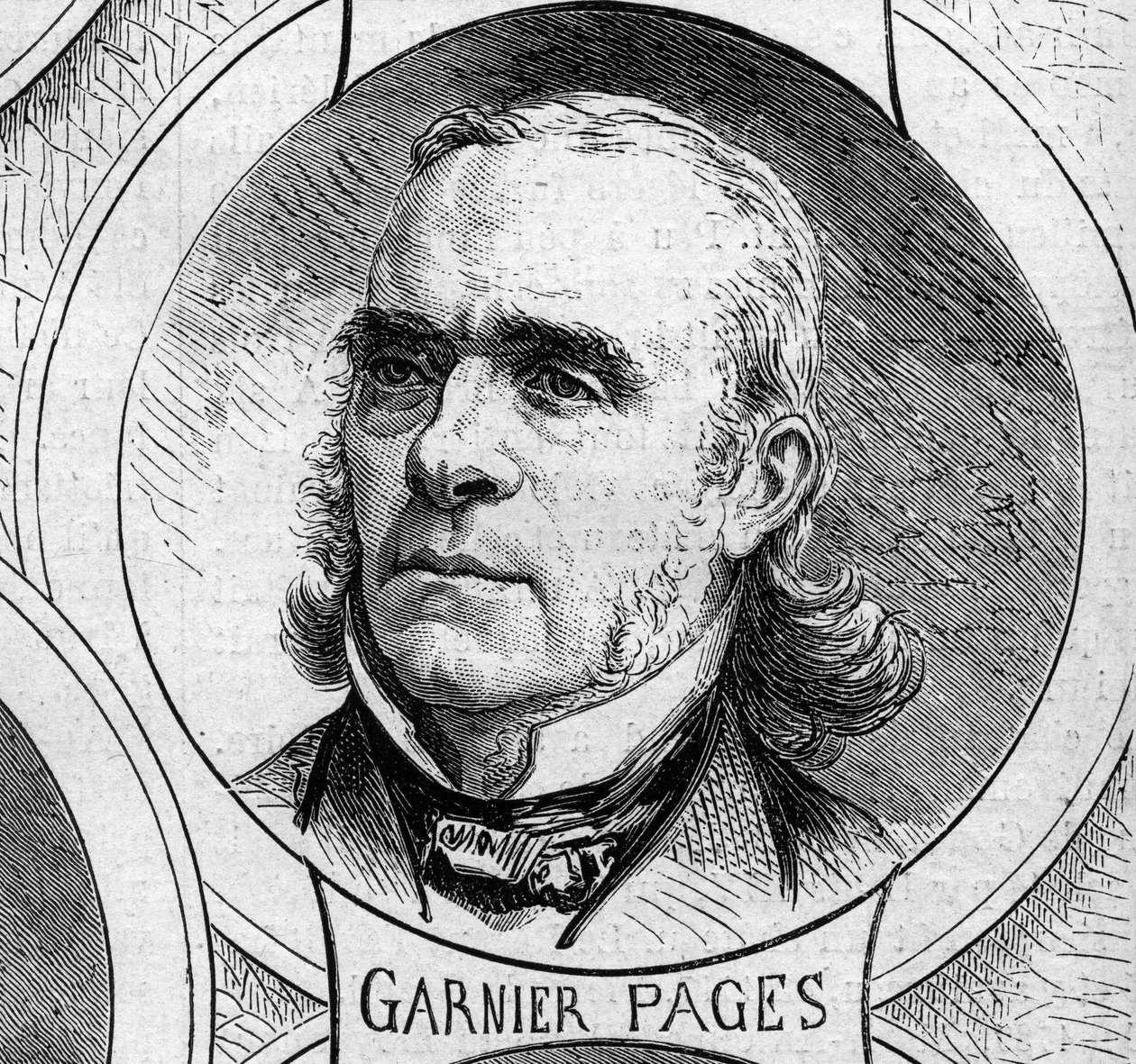 Guerre de 1870 - Gouvernement de la Défense nationale : portrait de Louis Antoine Garnier-Pagès, membre du gouvernement provisoire de 1870. Gravure dans "Le Monde Illustré" n°706 du 22 octobre - French School