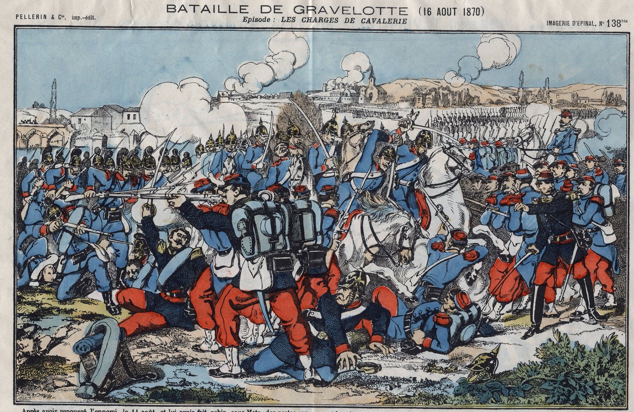 Guerre de 1870 entre la France et la Prusse. Bataille de Gravelotte (ou bataille de Saint Privat), août 1870. - French School